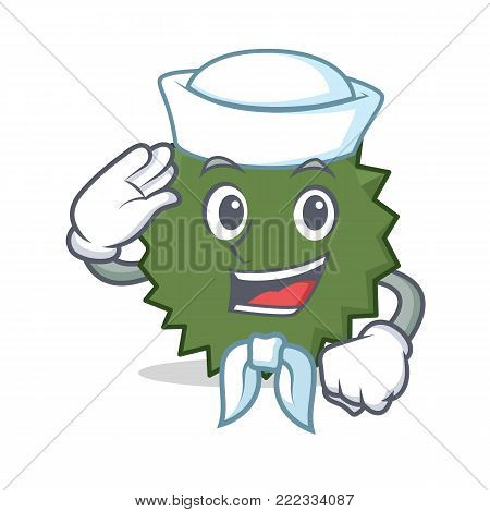 Sailor Durian character cartoon style vector illustration