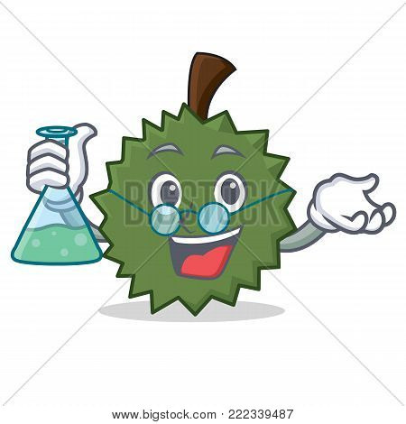 Professor Durian character cartoon style vector illustration