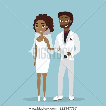 Iolated happy smiling wedding couple on white.