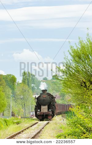 steam freight train in Tuzla region, Bosnia and Hercegovina