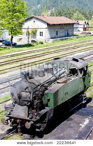 steam locomotive, delivery point in Oskova, Bosnia and Hercegovina