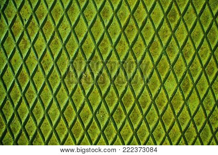 Green Iron Background, rusty texture, cracked surface