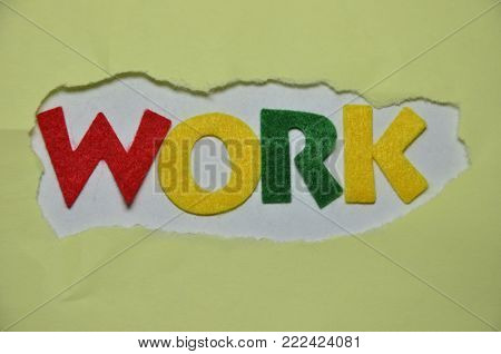 word work on an    abstract colored background