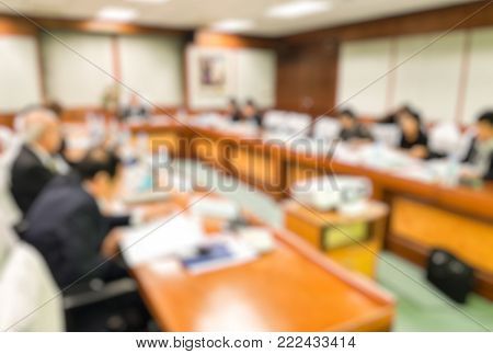 Blur CEO with board of directors,Conference and Presentation in the meeting room,education concept,design for illustration and banner.