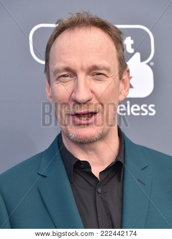LOS ANGELES - JAN 11:  David Thewlis arrives for the 23rd Annual Critics' Choice Awards on January 11, 2018 in Santa Monica, CA                