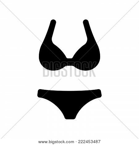 Bikini icon isolated on white background. Bikini icon modern symbol for graphic and web design. Bikini icon simple sign for logo, web, app, UI. Bikini icon flat vector illustration, EPS10.