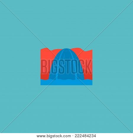 Icon flat niagara falls element. Vector illustration of icon flat waterfall isolated on clean background. Can be used as niagara, falls and waterfall symbols.