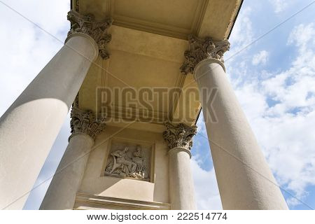 Colonnade Reistna classicist architecture detail, Lednice Valtice Moravia, Czech Republic