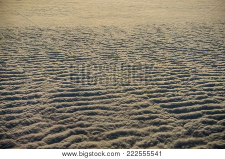 Beautiful Morning City Skyscape With Fluffy Clouds