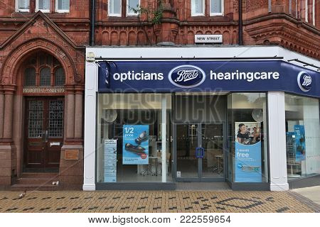 Huddersfield, Uk - July 10, 2016: Boots Opticians And Hearingcare In Huddersfield, Uk. Boots Uk Is A