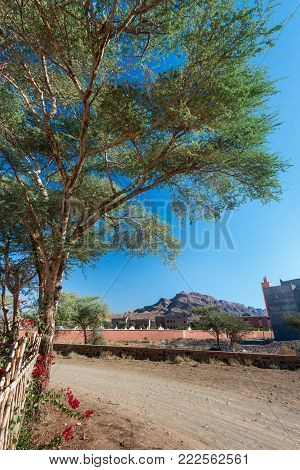 Village road, Norh Africa, near Toubkal, Atlas mountains