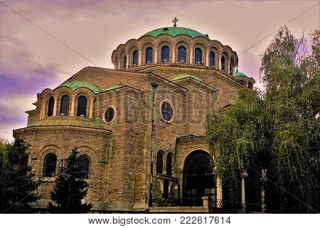 Beautiful Sweta Nedelja cathedral in Sofia, Bulgaria