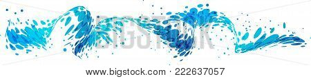Splash abstract wave design isolated on white background