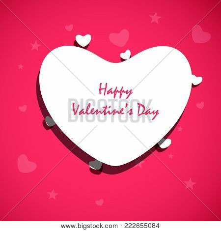 illustration of heart with Happy Valentine's Day text on the occasion of Valentine's Day