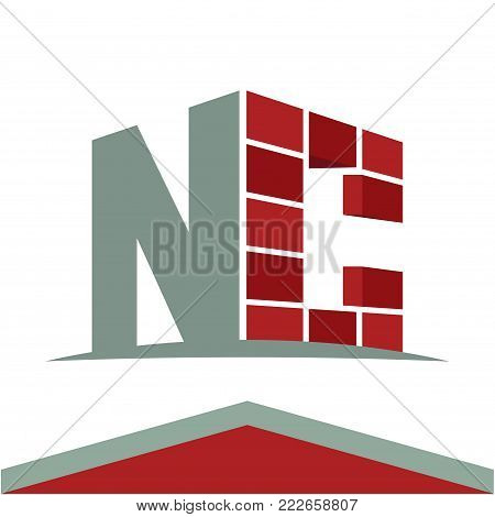 Icon logo for construction business with initials combination of letters N and C