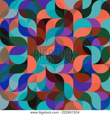 Abstract vector colorful geometric harmonic wave background in modern style for a flat pattern design booklet, folder, or for decoration and background
