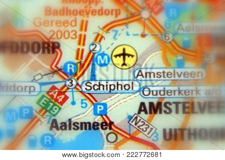 Schiphol, formally Amsterdam Airport Schiphol (Selective focus).