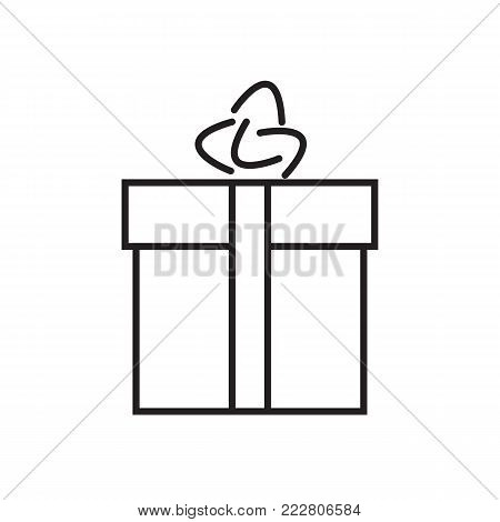 Gift box and ribbon icon vector illustration. Free Royalty Images.