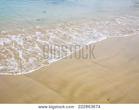 travel in France - sand beach of Gouffre gulf of English Channel near Plougrescant town of the Cotes-d'Armor department in Brittany in summer