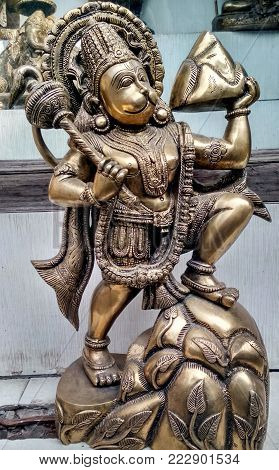 Lord Hanuman Metal Statue when traveling in India