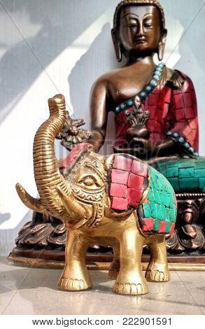 An Elephant Metal Statue when traveling in India