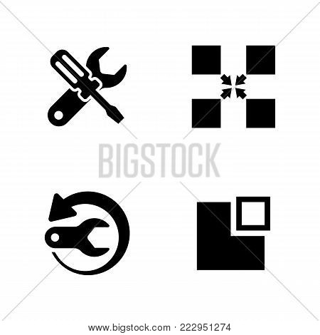 Recovery Repair. Simple Related Vector Icons Set for Video, Mobile Apps, Web Sites, Print Projects and Your Design. Black Flat Illustration on White Background.