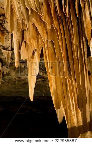 Inside view of Cango Caves in Oudtshoorn South Africa. African landmark. Travel destination