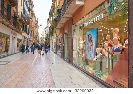 VERONA, ITALY - CIRCA MAY, 2019: display window of Intimissimi shop in Verona, Italy