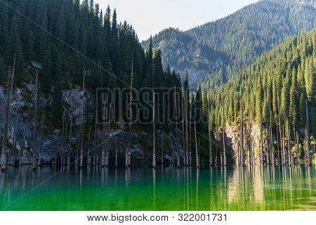Kaindy Lake - Mountain Lake In Kazakhstan