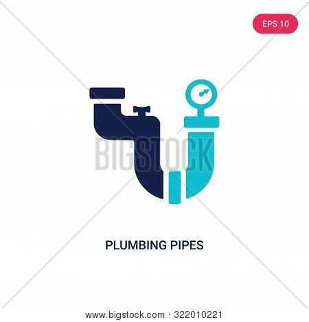 plumbing pipes icon in two color design style.