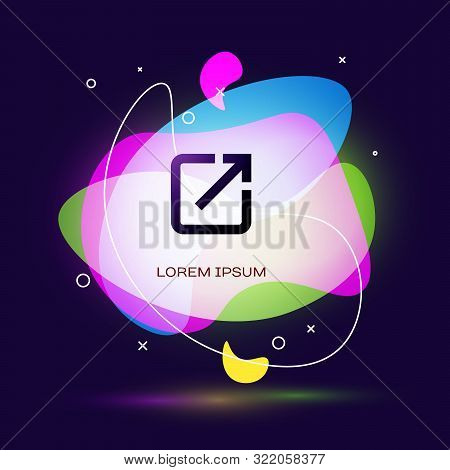 Black Open In New Window Icon Isolated On Dark Blue Background. Open Another Tab Button Sign. Browse