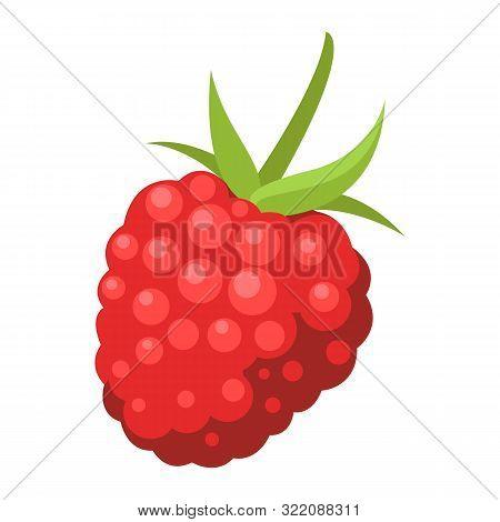 Vector Icon Of Single Ripe Fresh Raspberry
