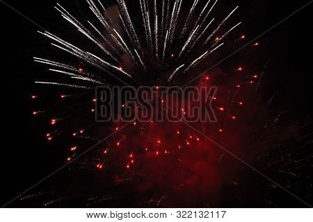 Fireworks For Celebration Anniversary Cesenatico In Italy