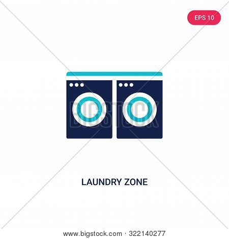 laundry zone icon in two color design style.