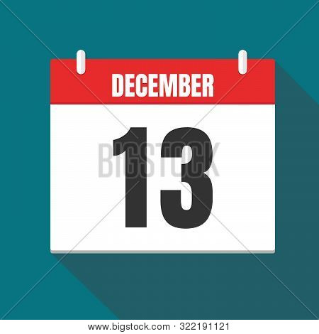 Vector Illustration. Calendar Icon. Calendar Date - Desember 13. Planning. Time Management.