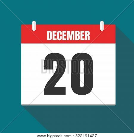 Vector Illustration. Calendar Icon. Calendar Date - Desember 20. Planning. Time Management.