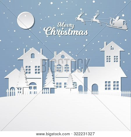 Christmas Background In Paper Style