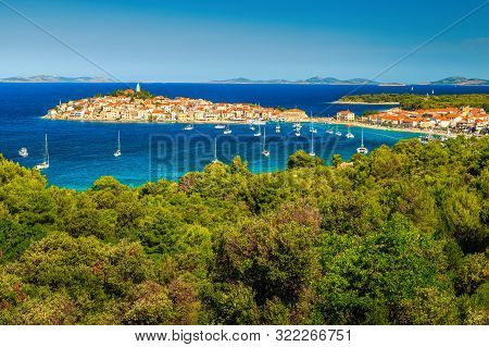 Popular Travel And Vacation Destination. Famous Tourisric Resort With Historic Town On The Peninsula