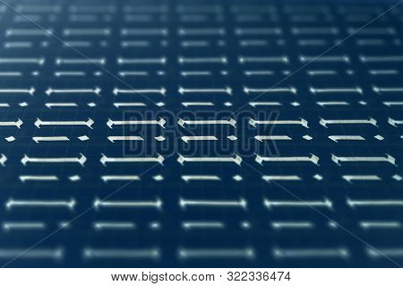 Lettering White On Dark Blue Practice Writing Worksheet. Handwriting Symbol Filling Pattern. Calligr