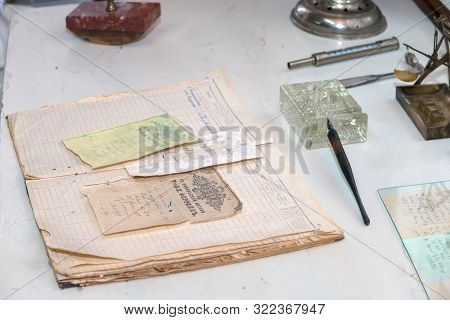 Melikhovo, Moscow Region, Russia - April 3 2019: The Interior Of The Clinic Where Dr. Chekhov Receiv