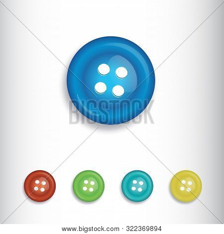 Round Shaped Plastic Glossy Material Having Holes In It To Be Used On Clothes, Blue, Red, Green Turq