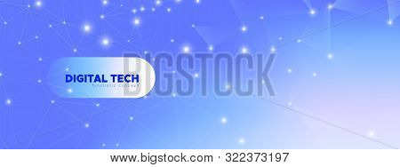 Blue Big Data Social. Digital Technology. Light Triangular Wallpaper. Geometric Banner. Big Data Cen
