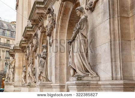 Paris, France, March 31, 2017: Opera National de Paris: Grand Opera Garnier Palace is famous neo-baroque building in Paris. The Palais is a 1,979-seat opera house, which was built from 1861 to 1875