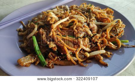 Fried Char Kuey Teow, Popular Noodle Dish In Malaysia And Singapore