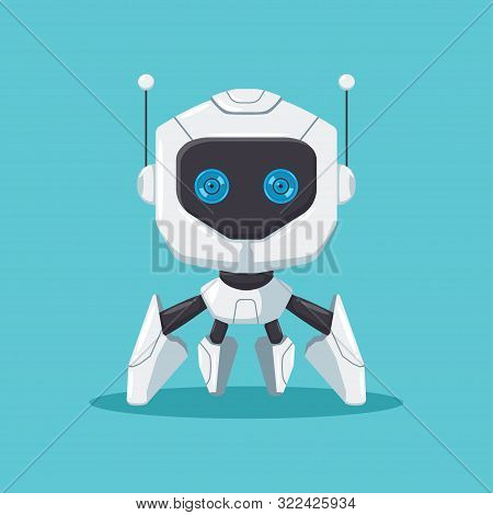 Robor, Cyborg Vector Cartoon Icon.
