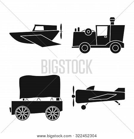 Isolated Object Of Retro And Trip Logo. Set Of Retro And Mechanical Stock Vector Illustration.