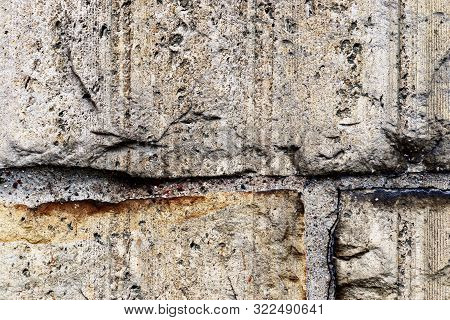 Aged And Weathered Conrete Wall Textures With Cracks And Lot Of Structure Taken At Old Buildings