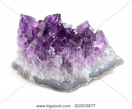 Beautiful Purple Amethyst Gemstone On White Background
