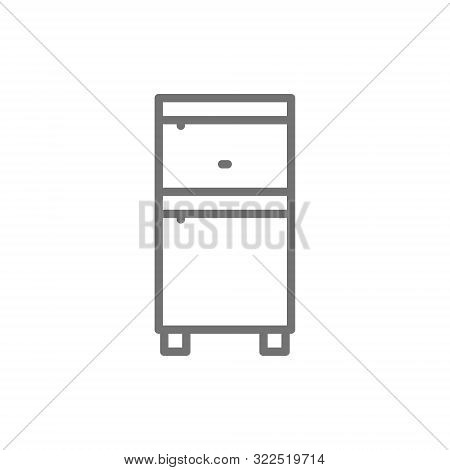 Freezer Fridge Line Icon. Isolated On White Background