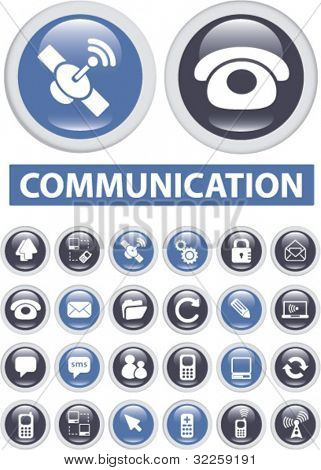 24 通信按钮。矢量